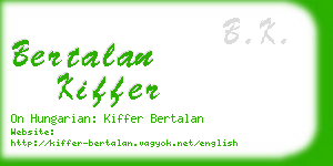 bertalan kiffer business card